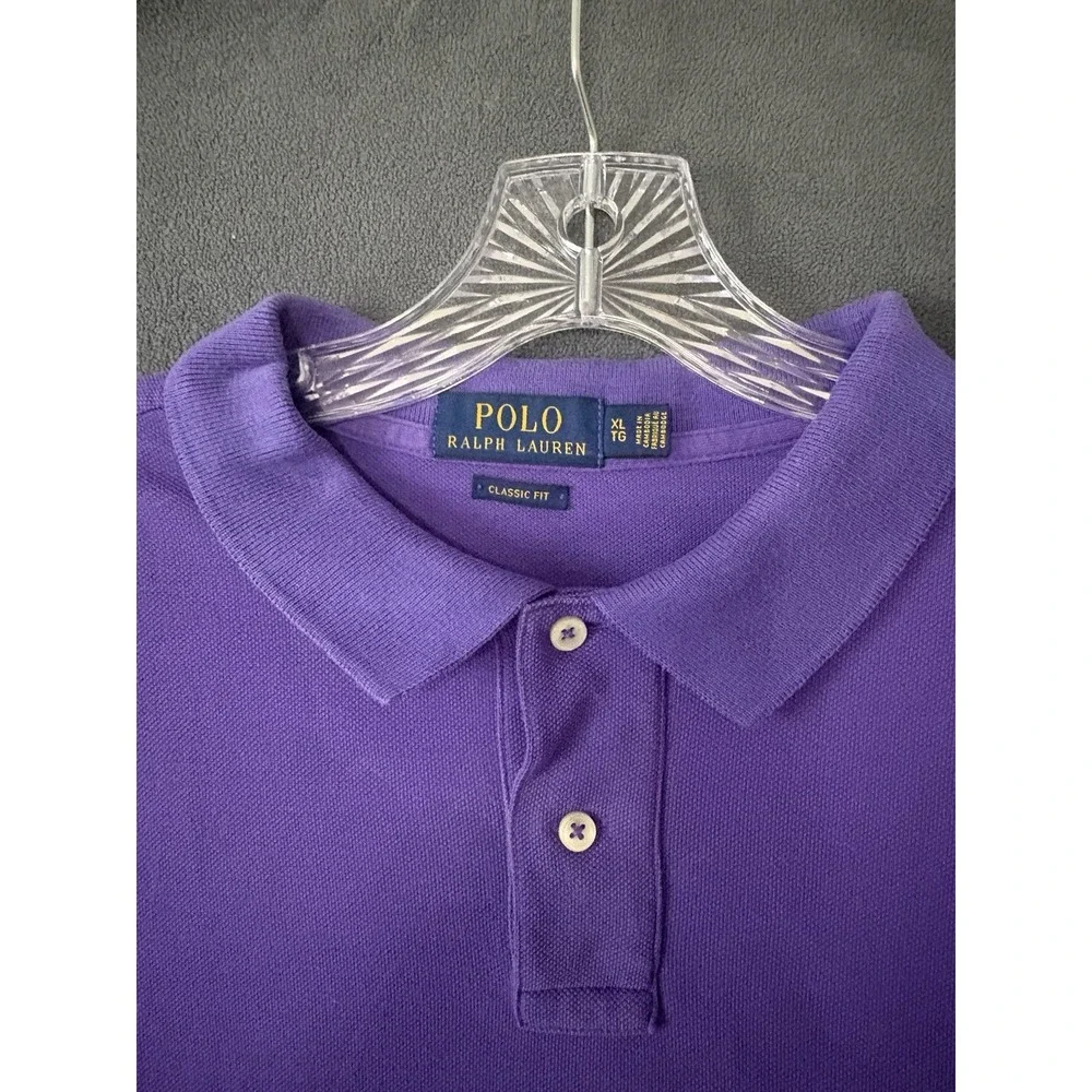 Polo Ralph Lauren Classic Fit Men's XL Blue Purple Polo Shirts SET OF TWO